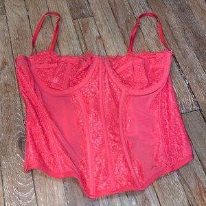 Urban Outfitters corset top-hot pink
